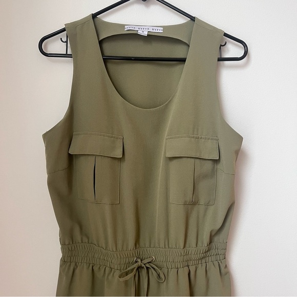 HYFVE Women's Olive Green Tie Waist Dress Size Medium - Picture 4 of 14